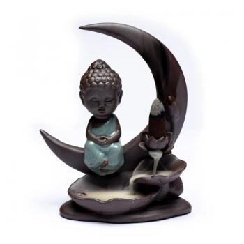 größerer Rückfluss Wasserfall Räucherstäbchenhalter Buddha Mond